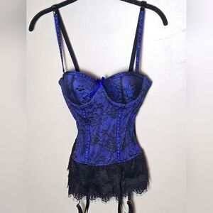 Baci Whimsygoth Floral Lace Corset Bustier Fairytale Goth, Small